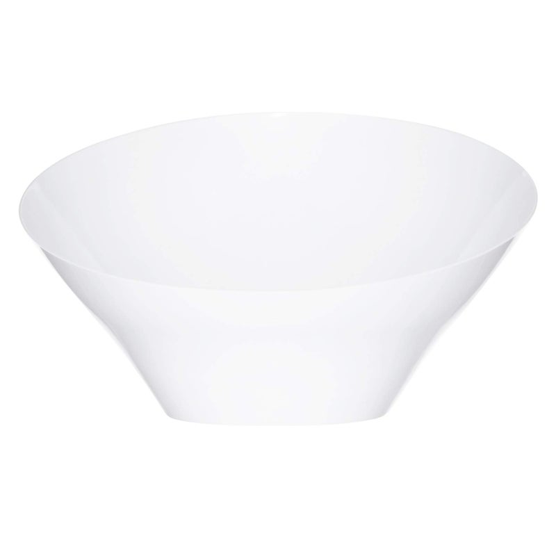 PLASTICPRO Disposable Angled Plastic Bowls Round Large Serving Bowl, Elegant for Party's, Snack, or Salad Bowl, White, Pack of 4 - Image 5